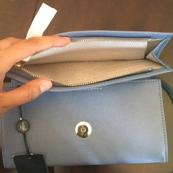 NWT Lauren Ralph Lauren Periwinkle Blue Crossbody - Picture 5 of 8